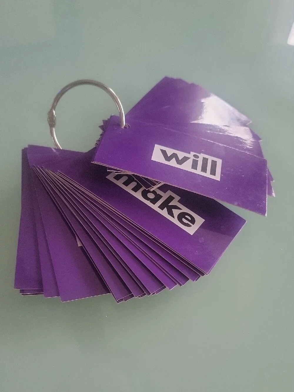 Party Flashcards Ring - Purple Word Cards
